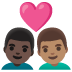 couple with heart, man, man, dark skin tone, medium skin tone